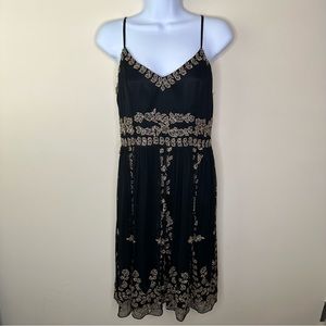 Adrianna Papell Evening Collections Black Beaded Dress size 6